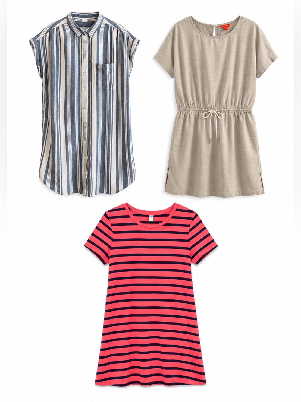 3 Piece Bundle Old Navy & Joe Fresh Striped T-Shirt Dresses – Size XL GUC
